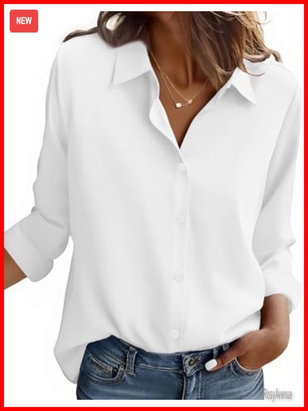 Zeagoo Button Down Shirt Women Long Sleeve Blouse Work top